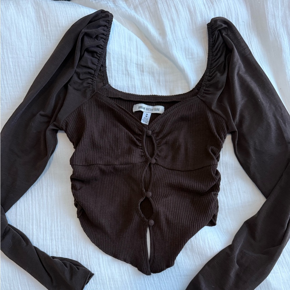 Urban Outfitters Brown Long Sleeve Top